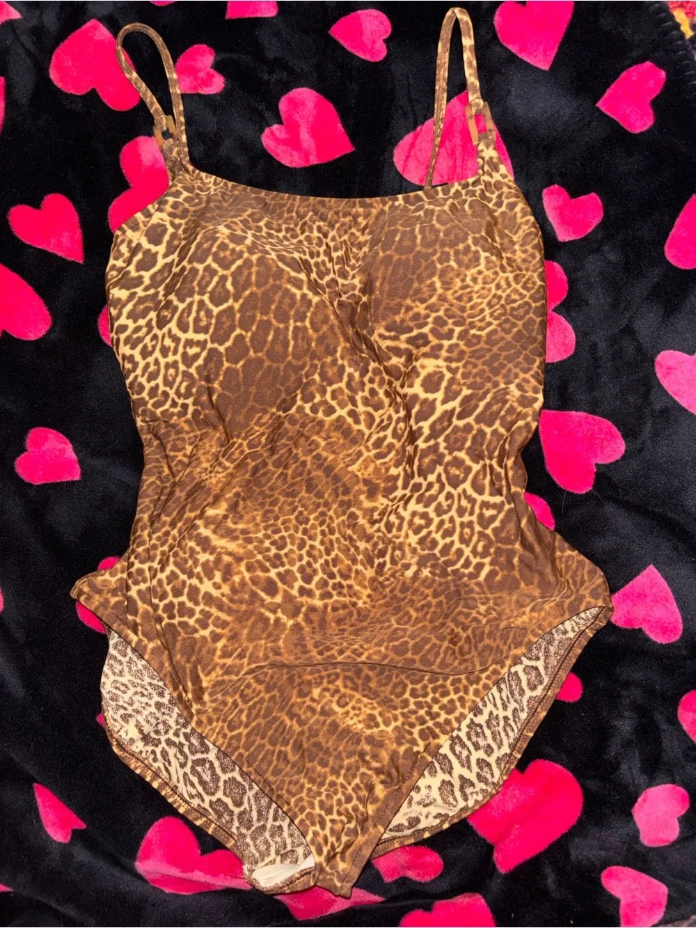 Vintage Leopard Print One-Piece Swimsuit‎ size 14 A00365